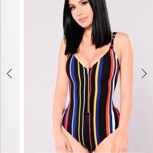 Striped bodysuit